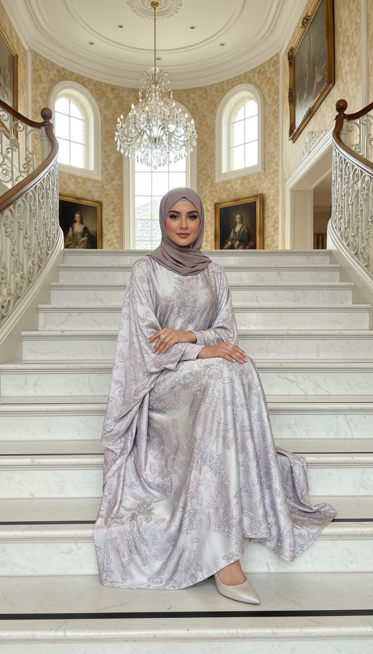 Silver Mist Abaya