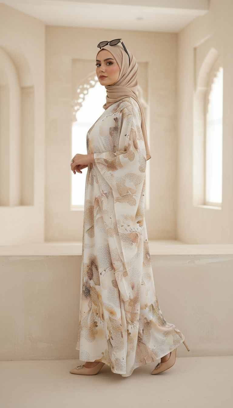 Latte Petals Abaya