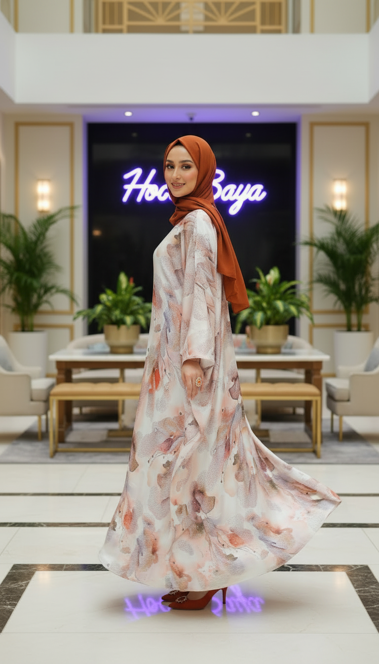Latte Petals Abaya