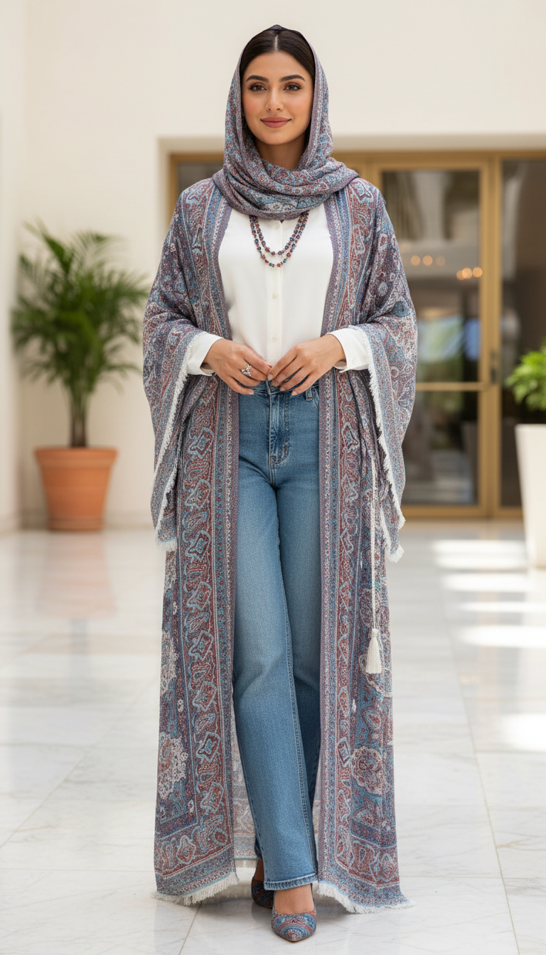 Paisley Pashmina abaya
