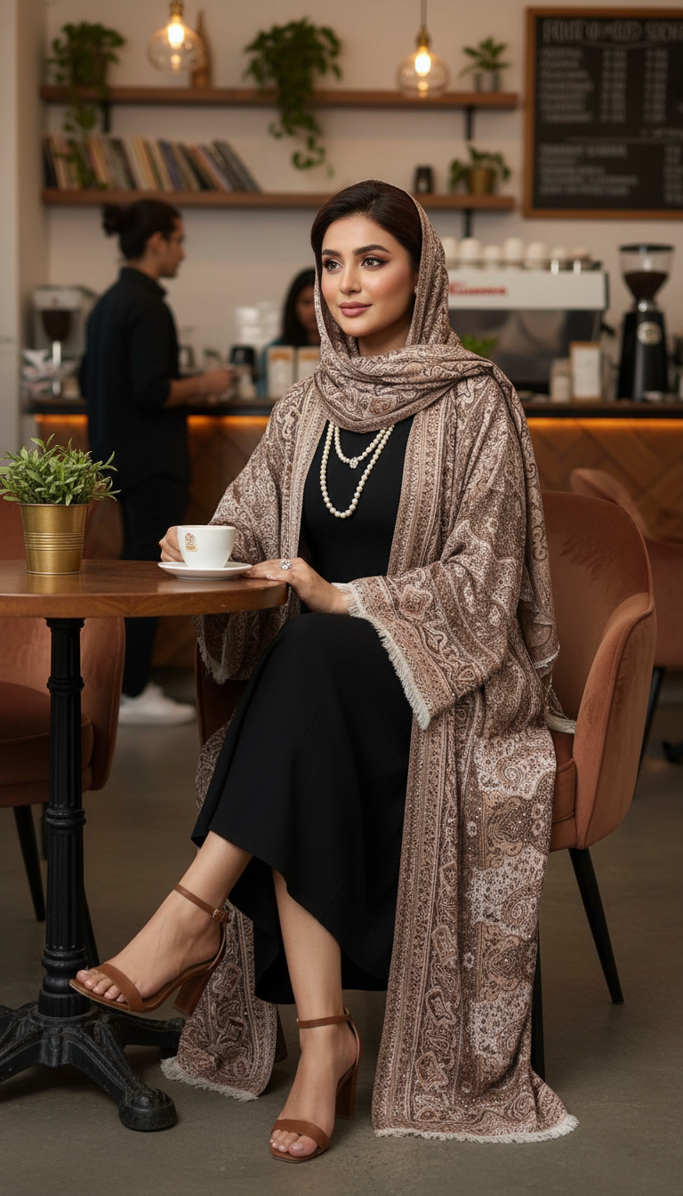 Paisley Pashmina abaya