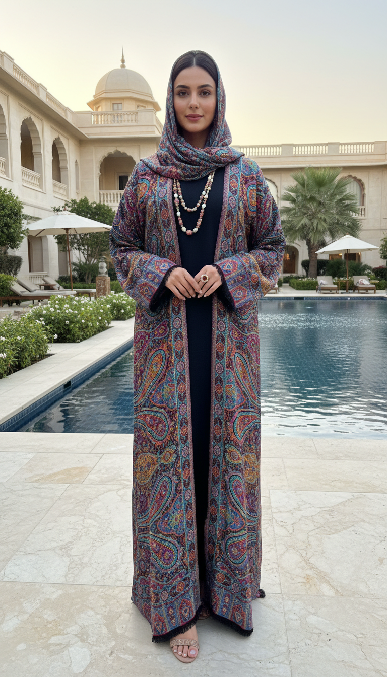 Paisley Pashmina abaya