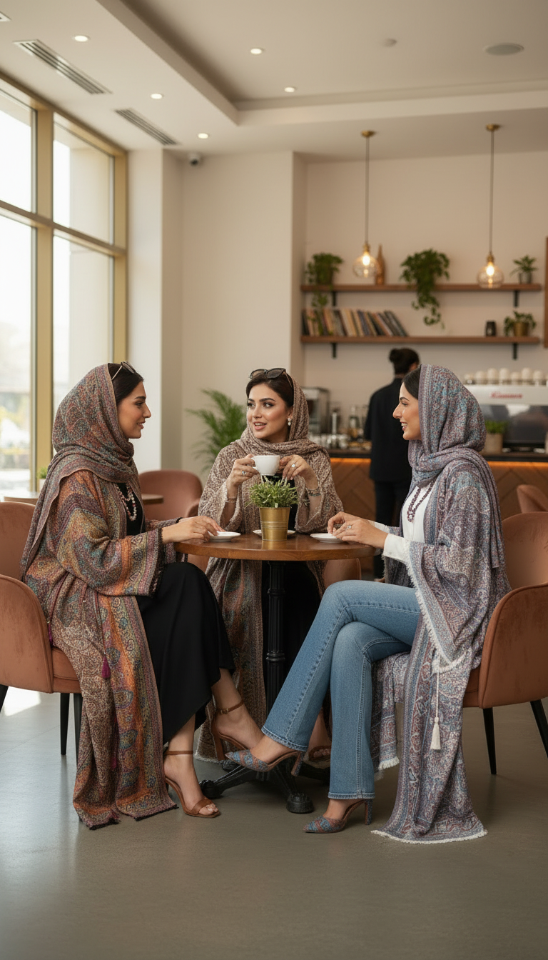 Paisley Pashmina abaya