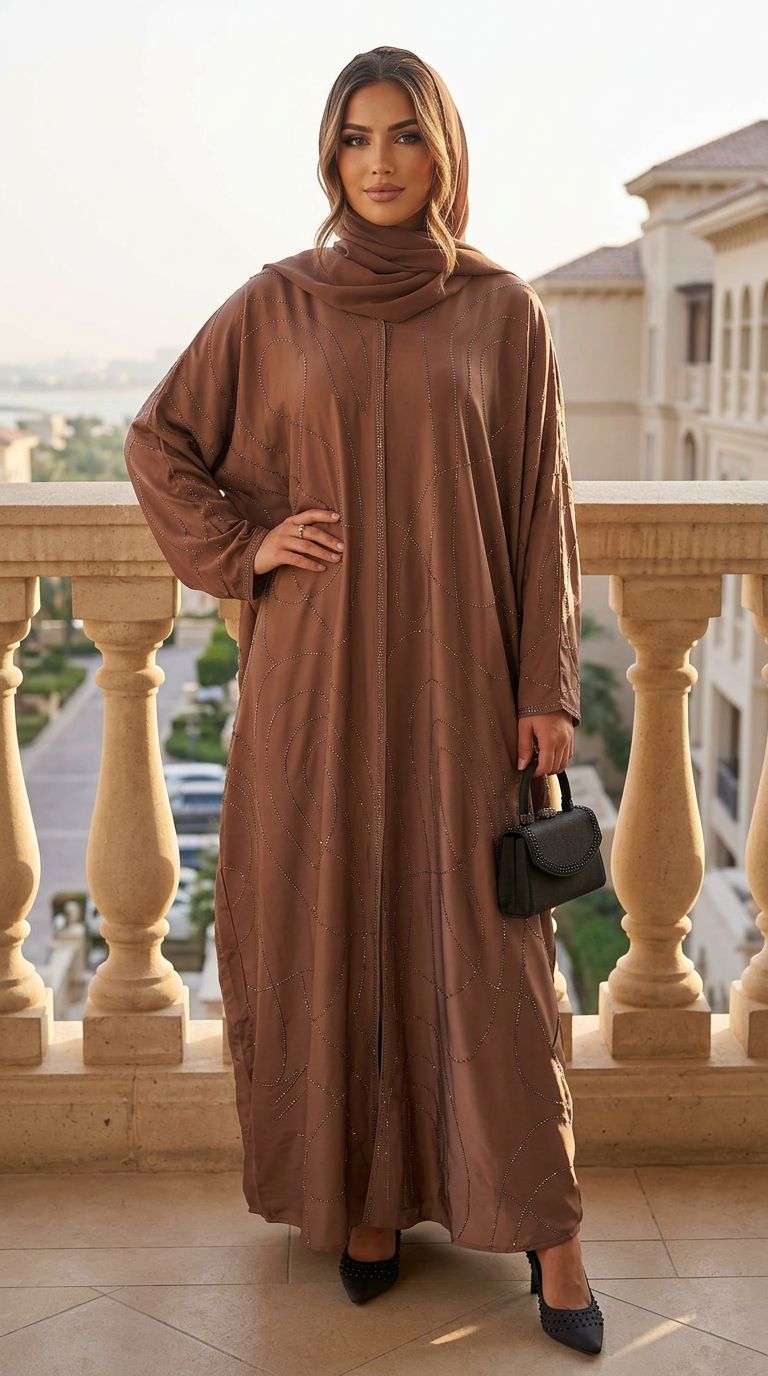 Midnight Wave Open Abaya
