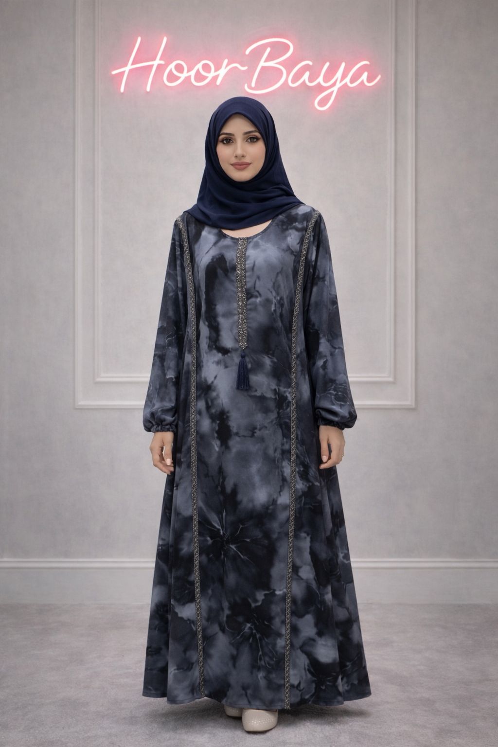 Marwah Marble Batwing Abaya
