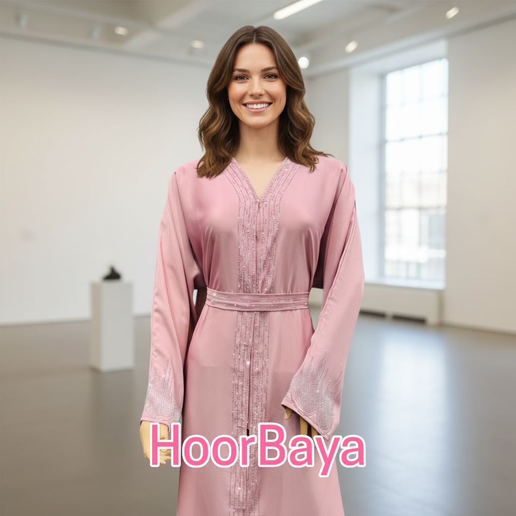 Marha Abaya - Sparkling Beads with outer Belt