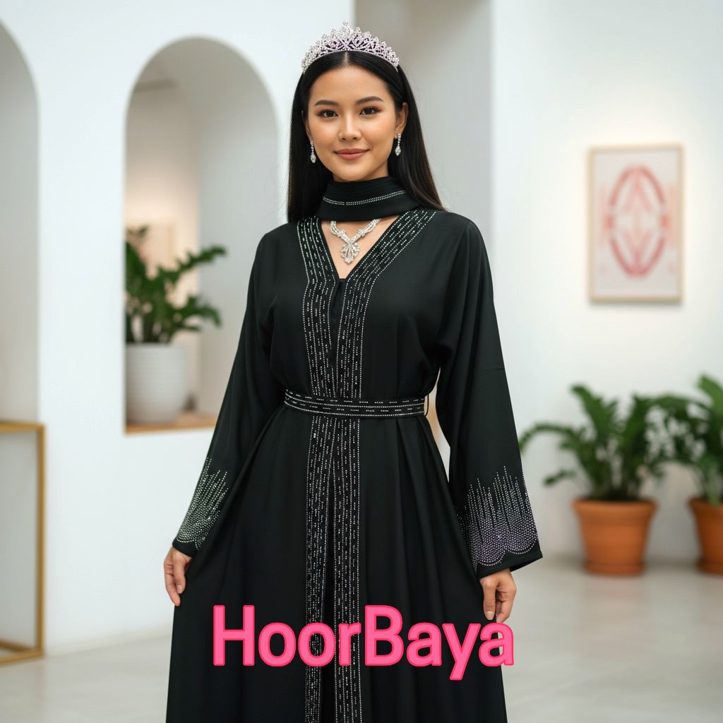 Marha Abaya - Sparkling Beads with outer Belt