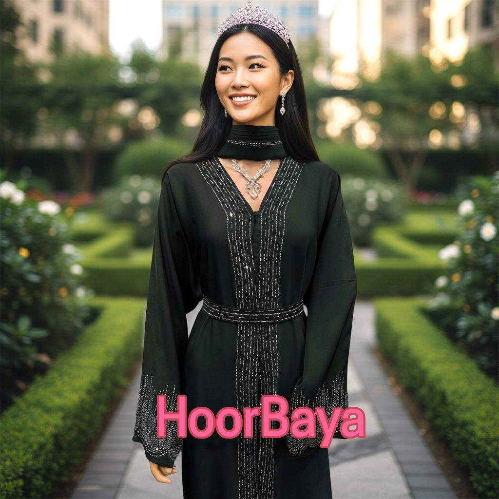 Marha Abaya - Sparkling Beads with outer Belt