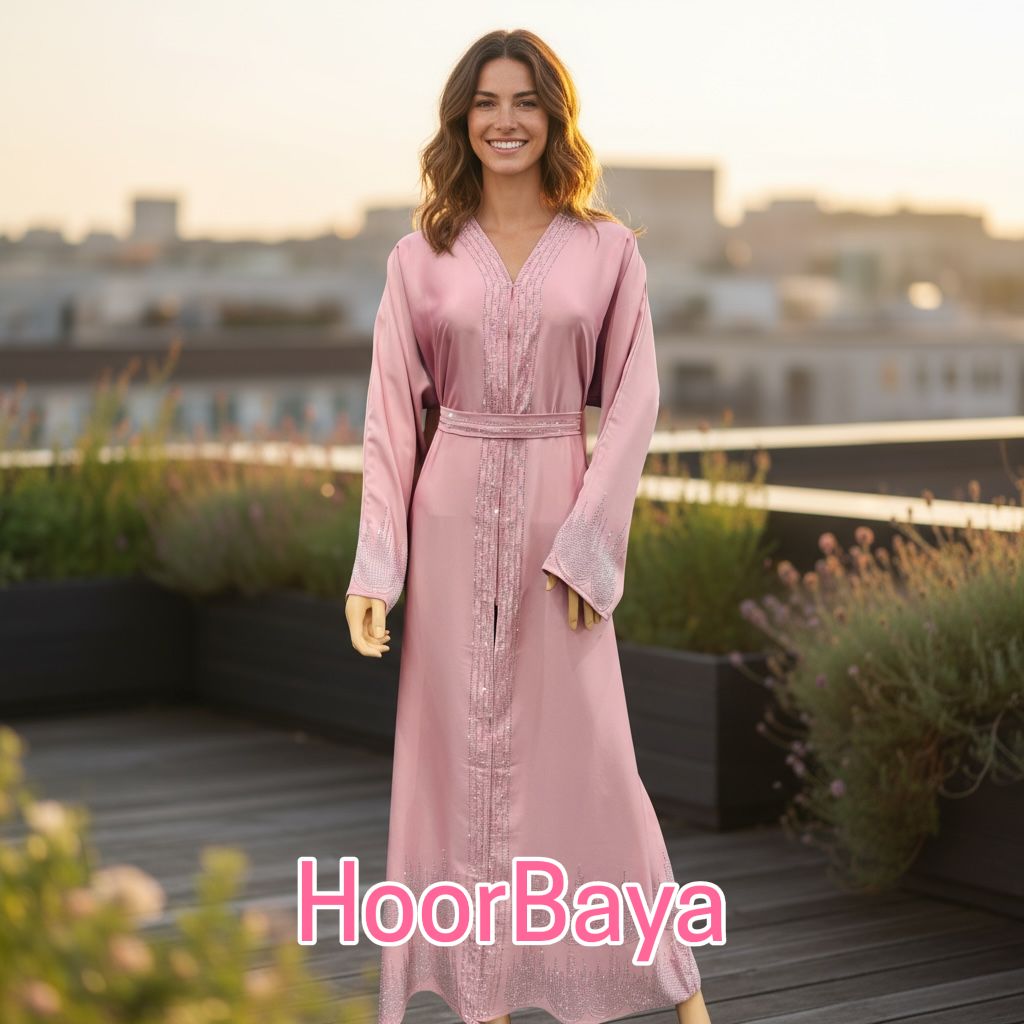 Marha Abaya - Sparkling Beads with outer Belt