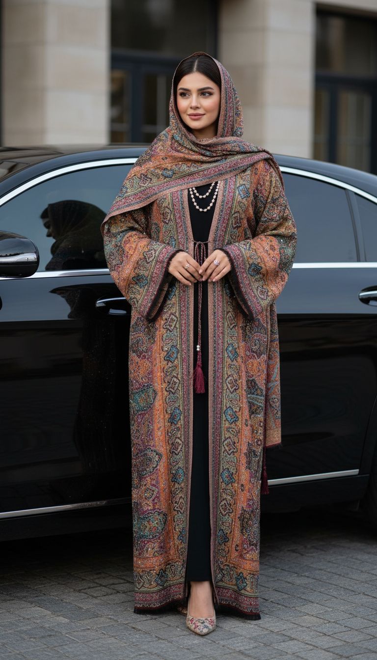 Paisley Pashmina abaya