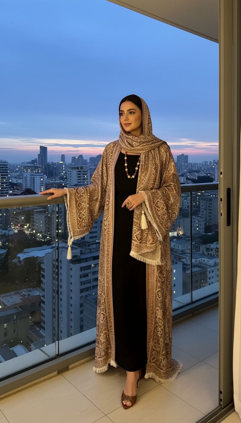 Paisley Pashmina abaya