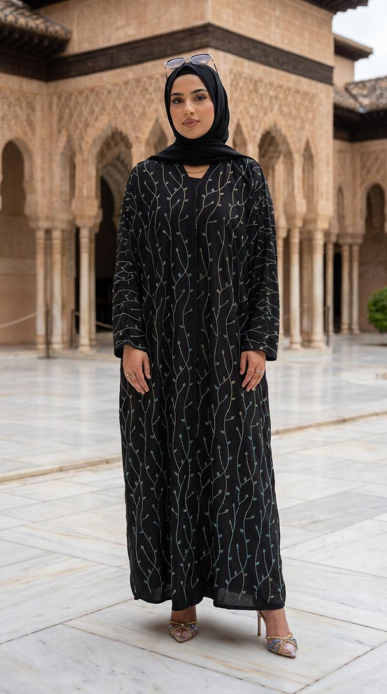 Nadia Open Diamanté Abaya