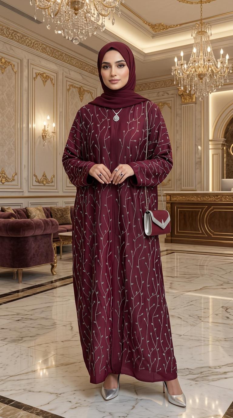Nadia Open Diamanté Abaya