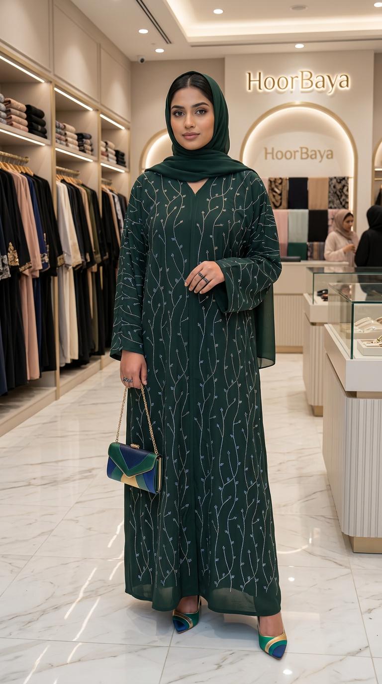 Nadia Open Diamanté Abaya