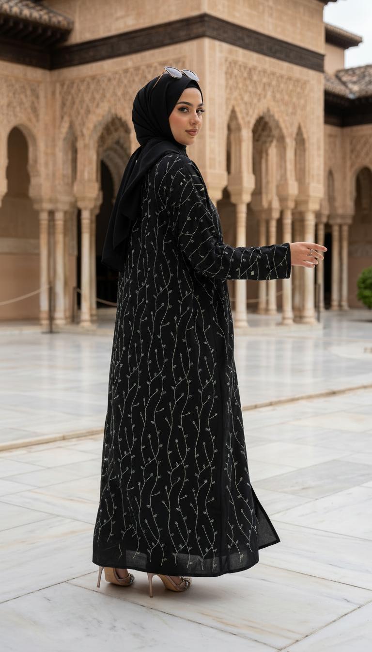 Nadia Open Diamanté Abaya