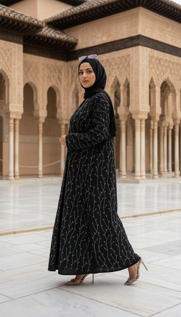 Nadia Open Diamanté Abaya